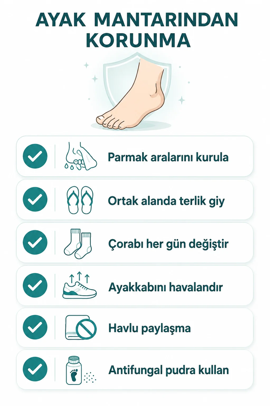 Ayak mantarından korunma yolları