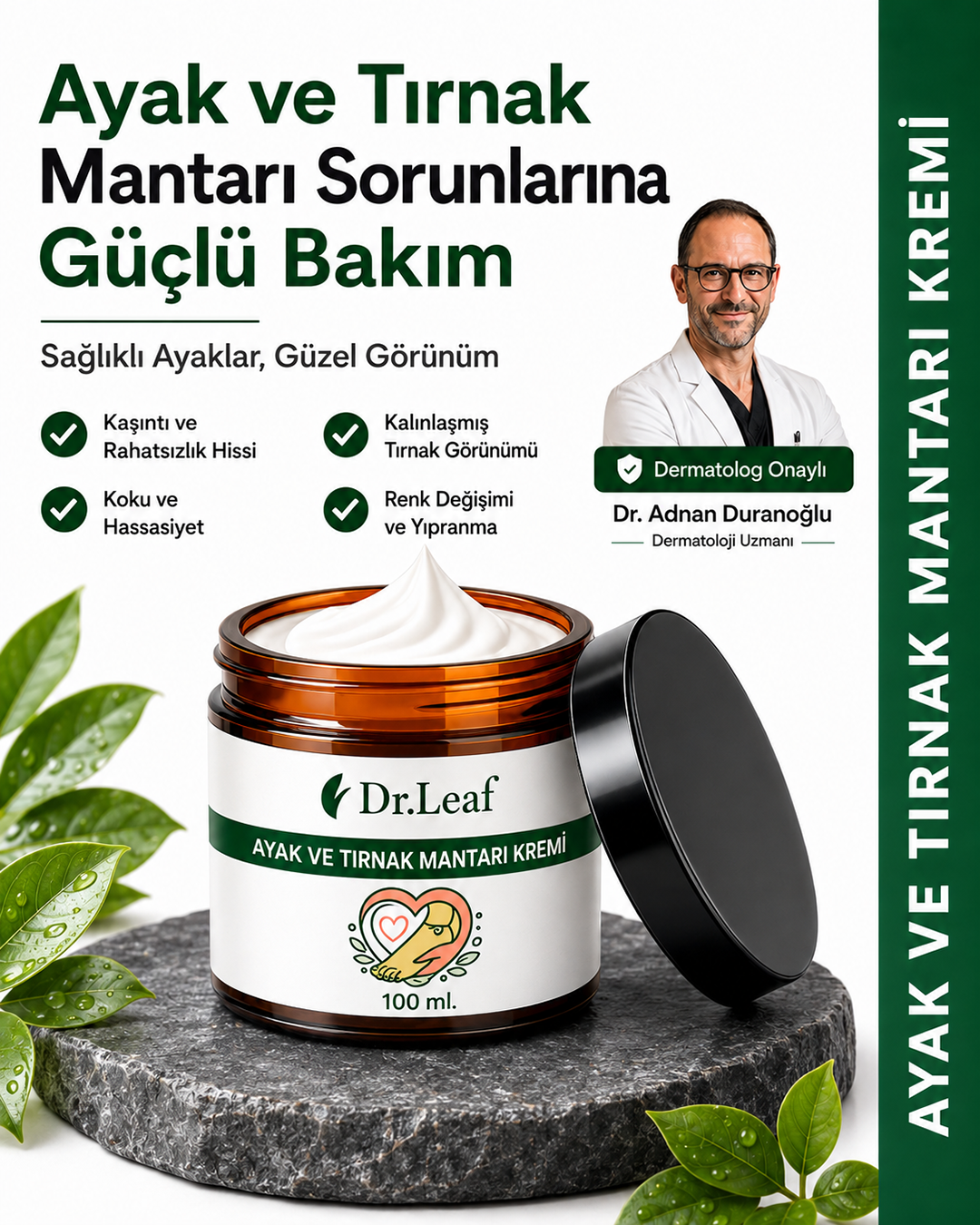 Ayak ve Tırnak Mantarı Kremi 100 ml - Kaşıntı, Yanma Hissi, Tırnakta Kalınlaşma, Renk Değişimi