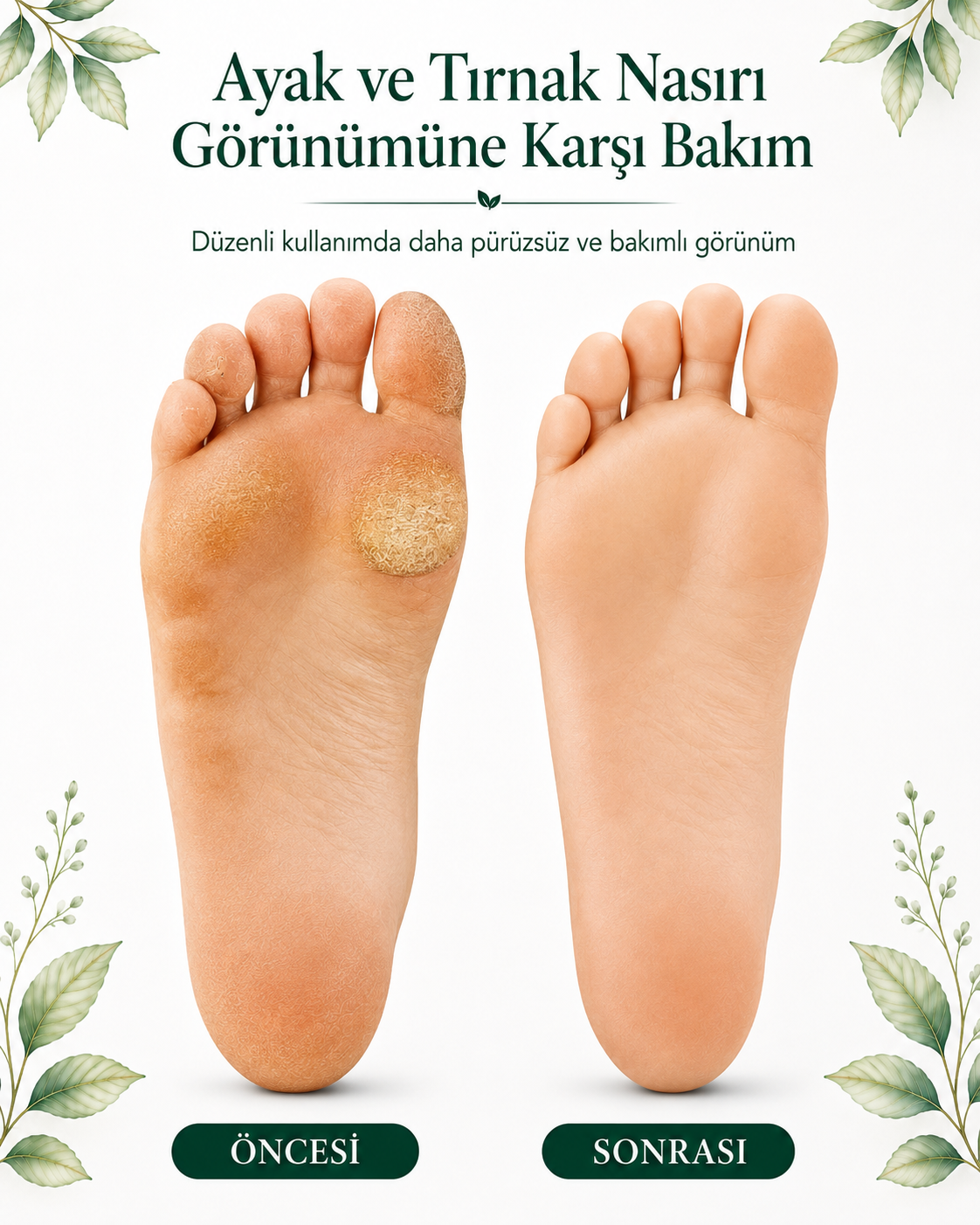 Sertleşen ayak ve tırnak nasırına odaklı bakım