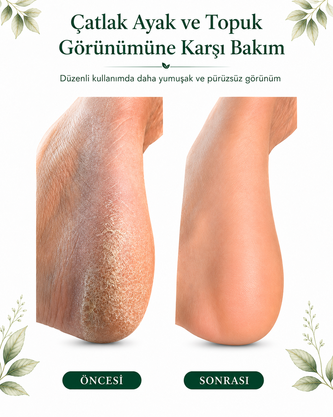 Çatlak ayak ve topuğa yoğun onarıcı bakım