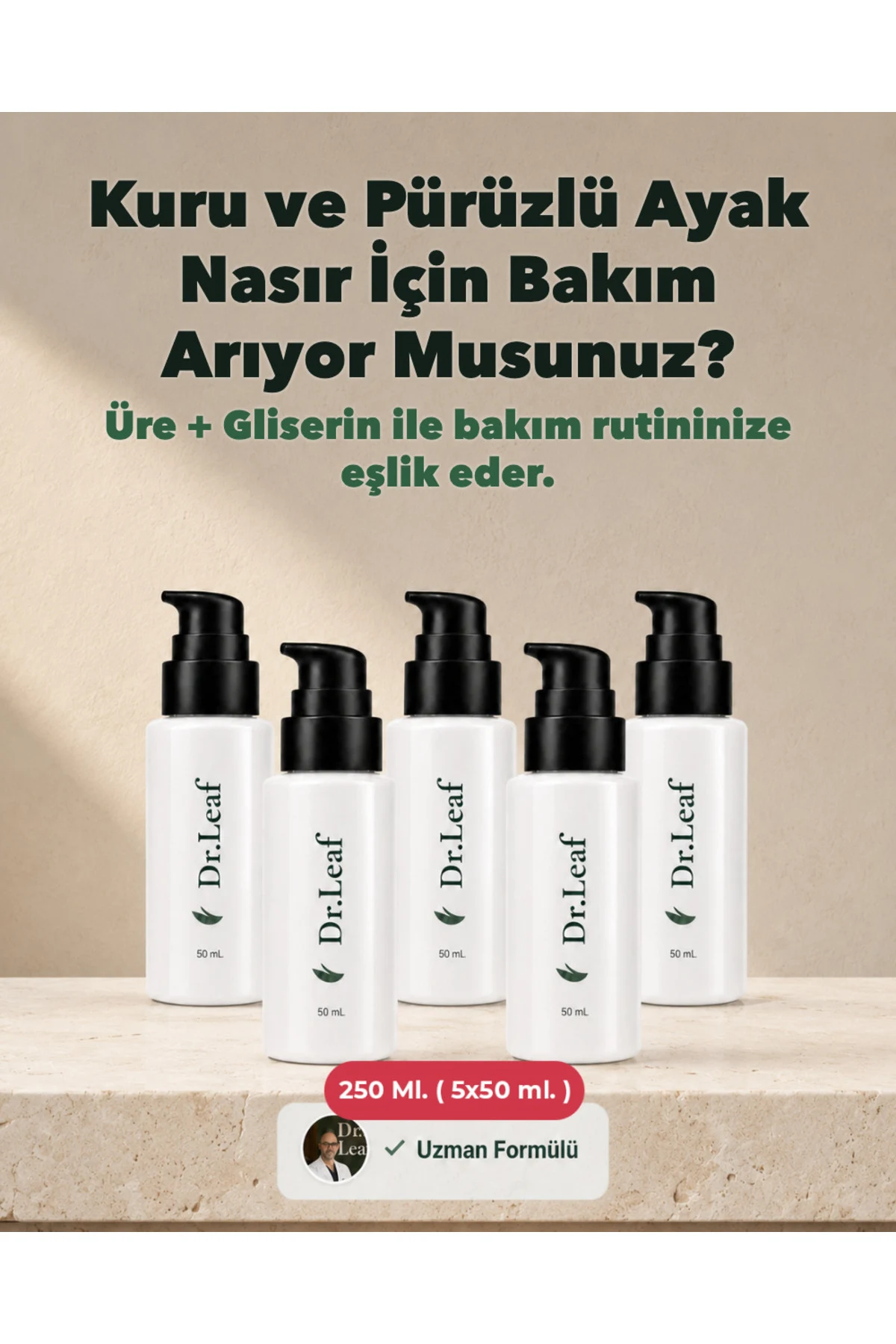 Topuk Nasırı Kremi – Üre + Panthenol 250 ml (5 x - görsel 1