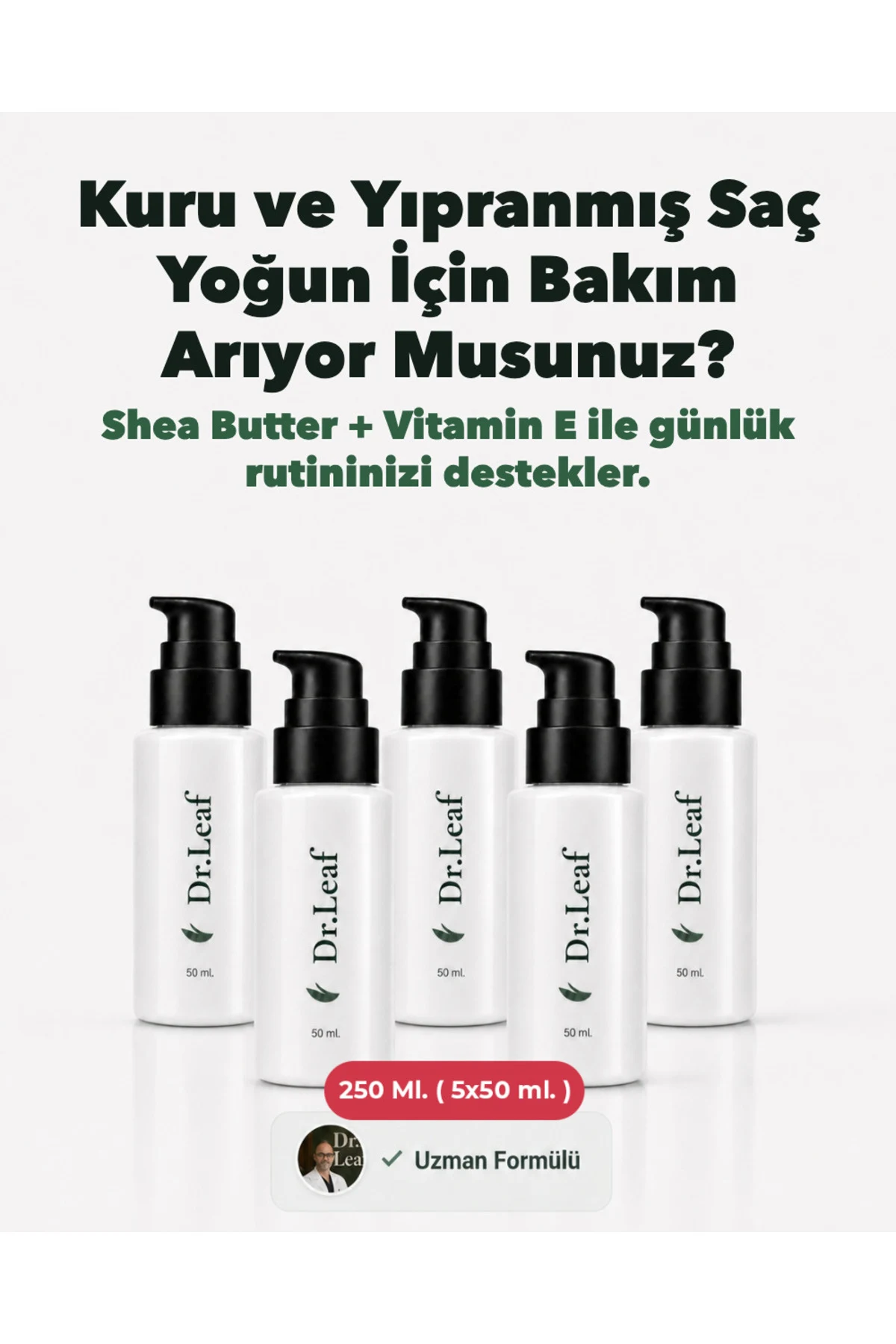 Yıpranmış Bukleli Saç Bakım Kremi 250 ml (5 x 50 ml)