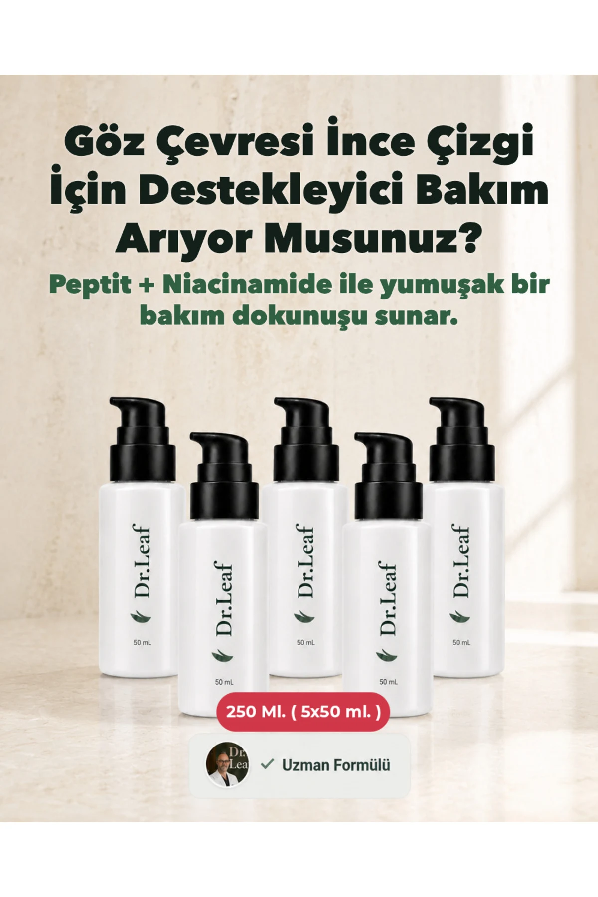 Yüz Kırışıklık Bakım Kremi – Peptit + Hyaluronik - görsel 1