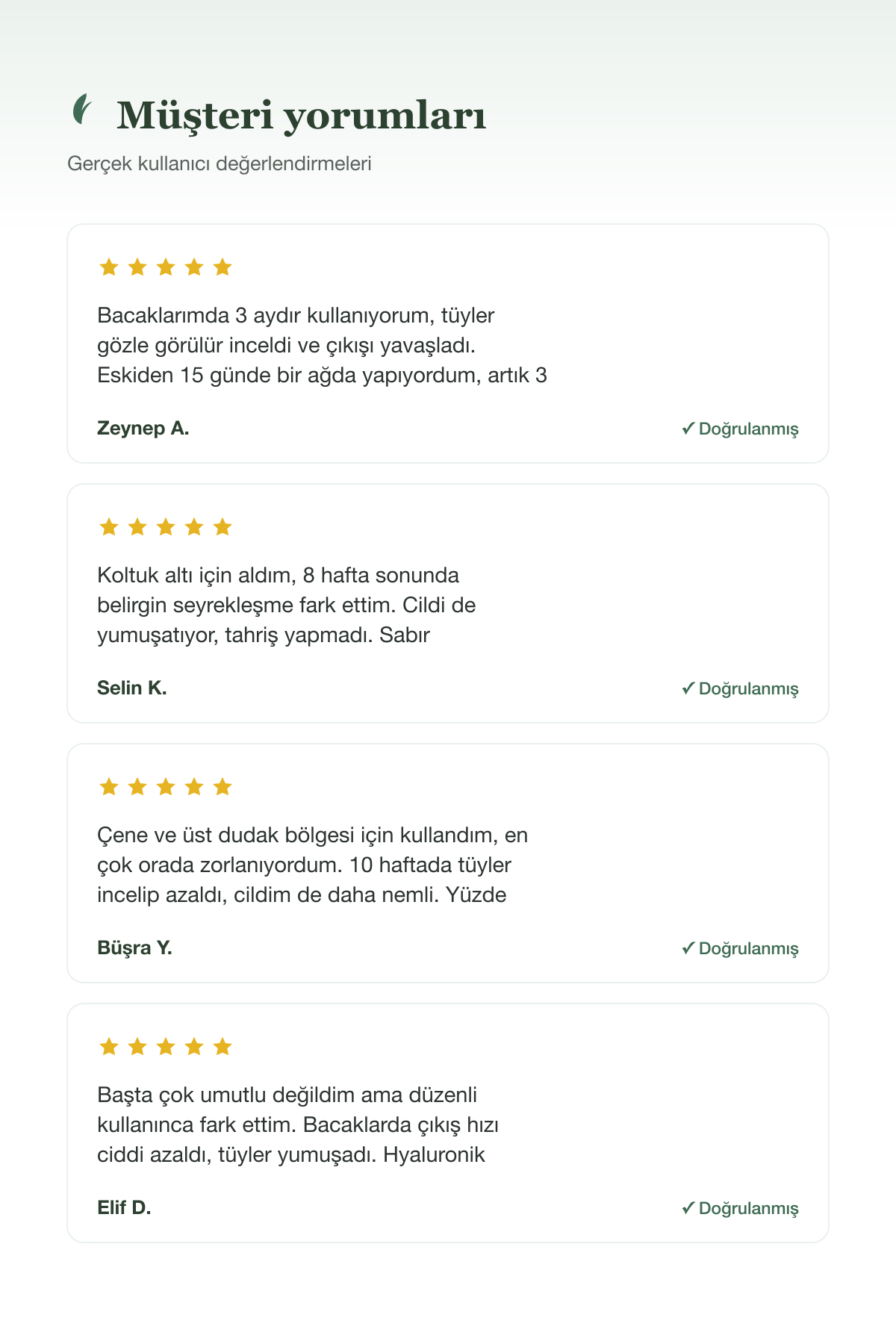 DrLeaf Tüy İnceltici ve Azaltıcı Losyon - Cüce Palmiye & Centella 50 ml - arka etiket