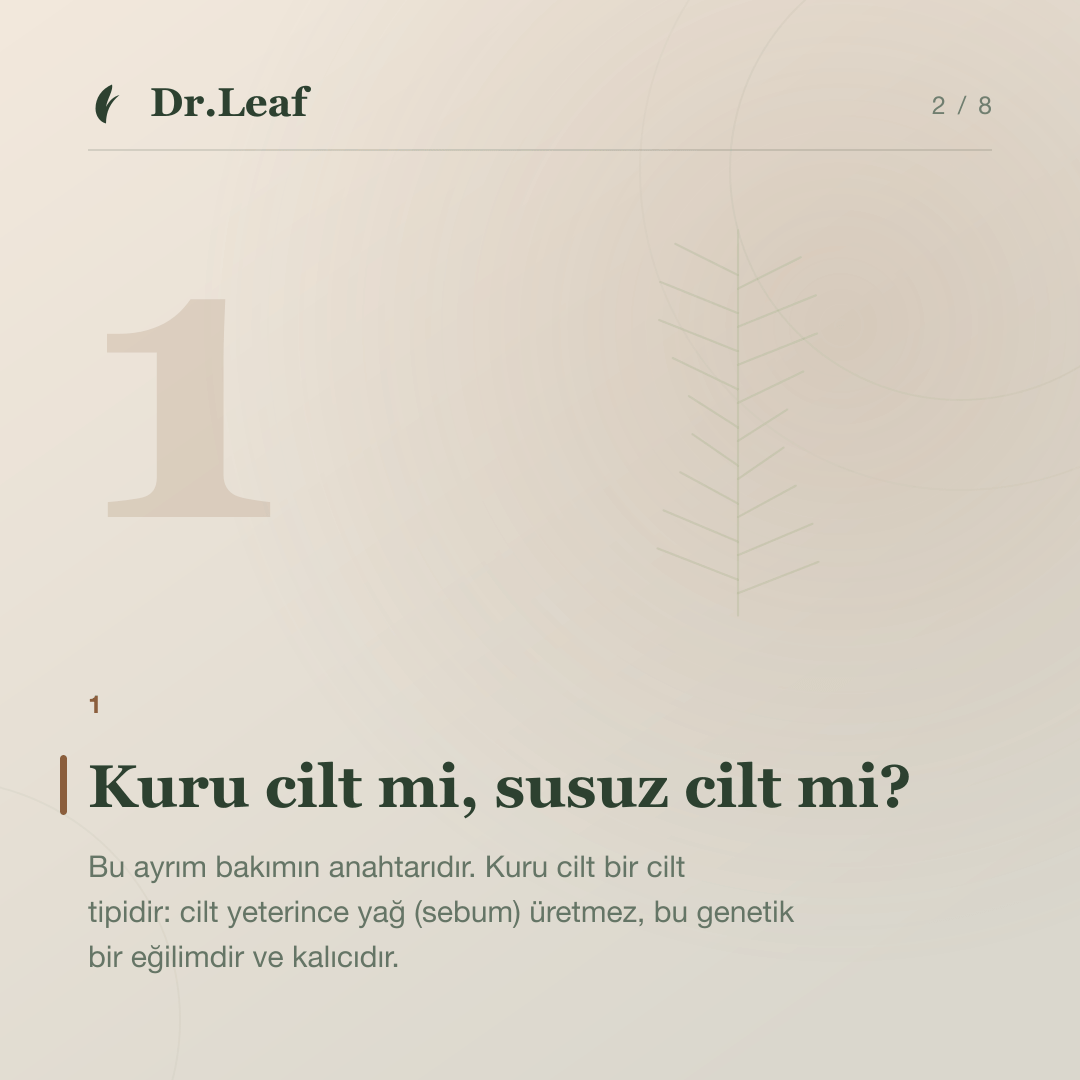 Cilt Kuruluğu Neden Olur? Kuru Cilt ve Nemsiz Cilt Farkı: Kuru cilt mi, susuz cilt mi? — bilgi kartı 2