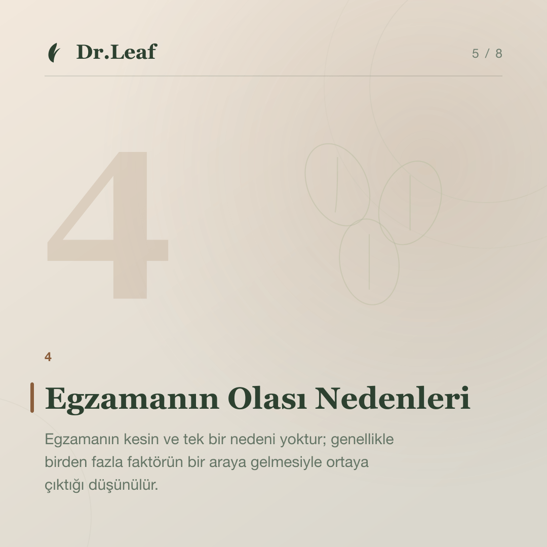 Egzama Nedir? Türleri, Belirtileri ve Nedenleri: Egzamanın Olası Nedenleri — bilgi kartı 5