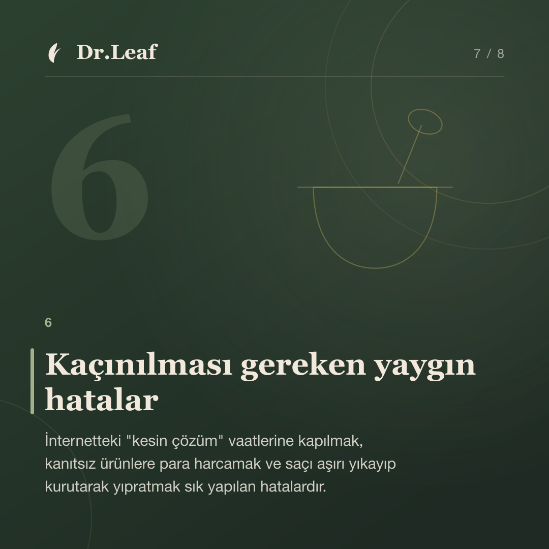 Erkeklerde Saç Dökülmesi Neden Olur?: Kaçınılması gereken yaygın hatalar — bilgi kartı 7