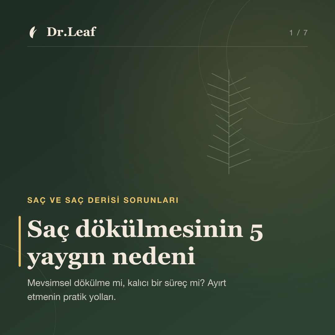Saç dökülmesinin 5 yaygın nedeni — Dr.Leaf bilgi kartı