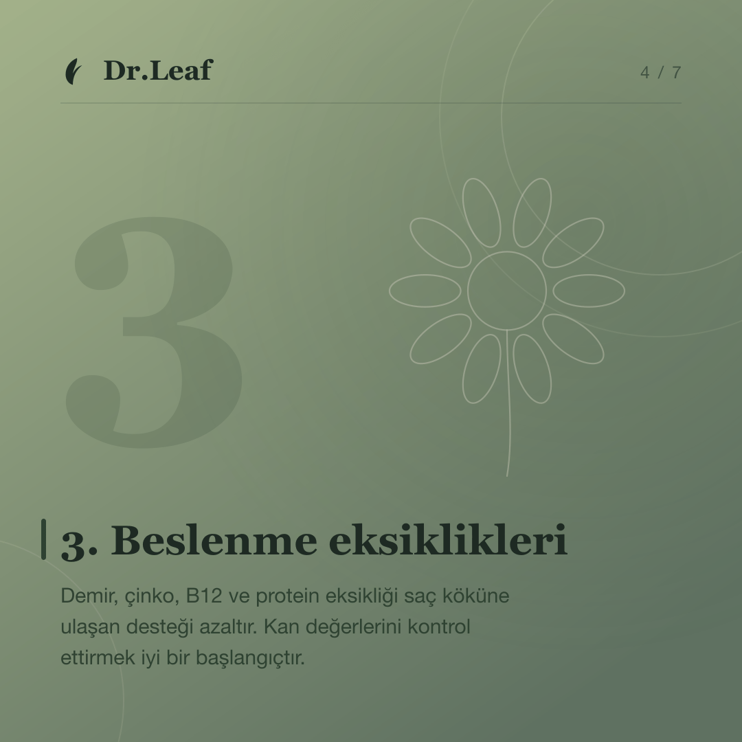 Saç dökülmesinin 5 yaygın nedeni: 3. Beslenme eksiklikleri — bilgi kartı 4