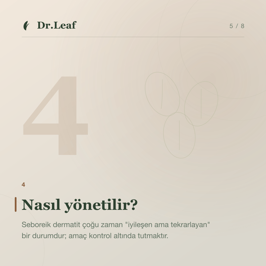 Seboreik Dermatit Nedir? Yüz ve Saçlı Deride Kızarıklık: Nasıl yönetilir? — bilgi kartı 5